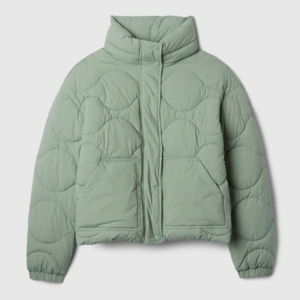 🆕 NWT Quilted Nylon Jacket, The GAP, Women’s Size Medium, Sage Green